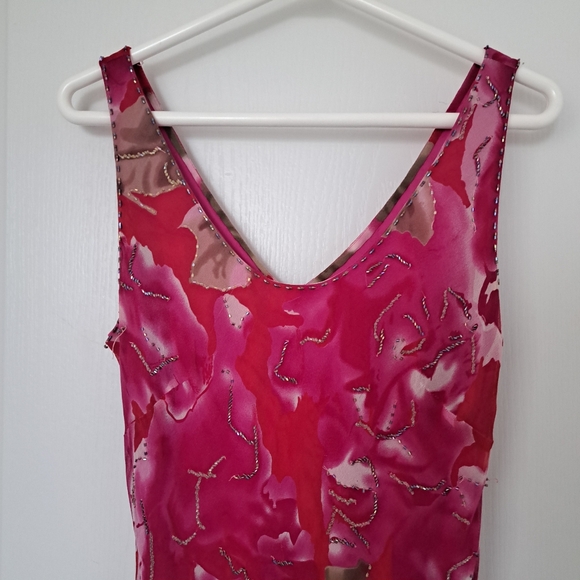 Lexus Bright Magenta Long Party With Shawl Dress Size 10 - Picture 3 of 7